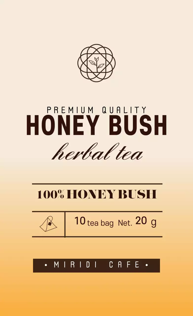 노랑 일러스트 카페 허니 티 라벨