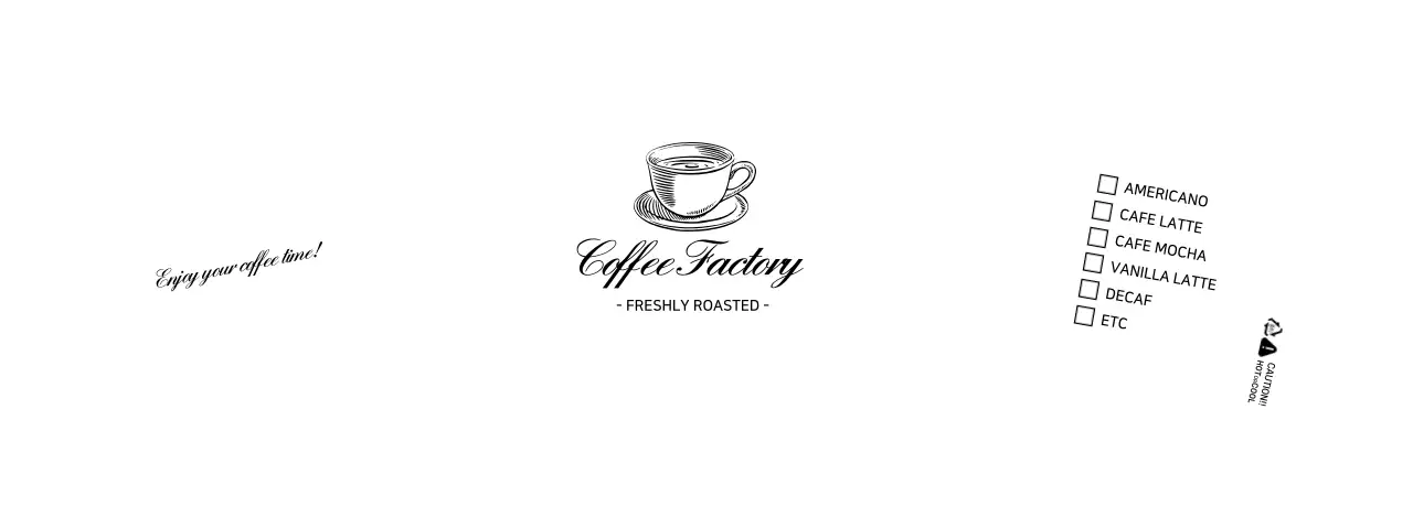 화이트 심플 일러스트 카페