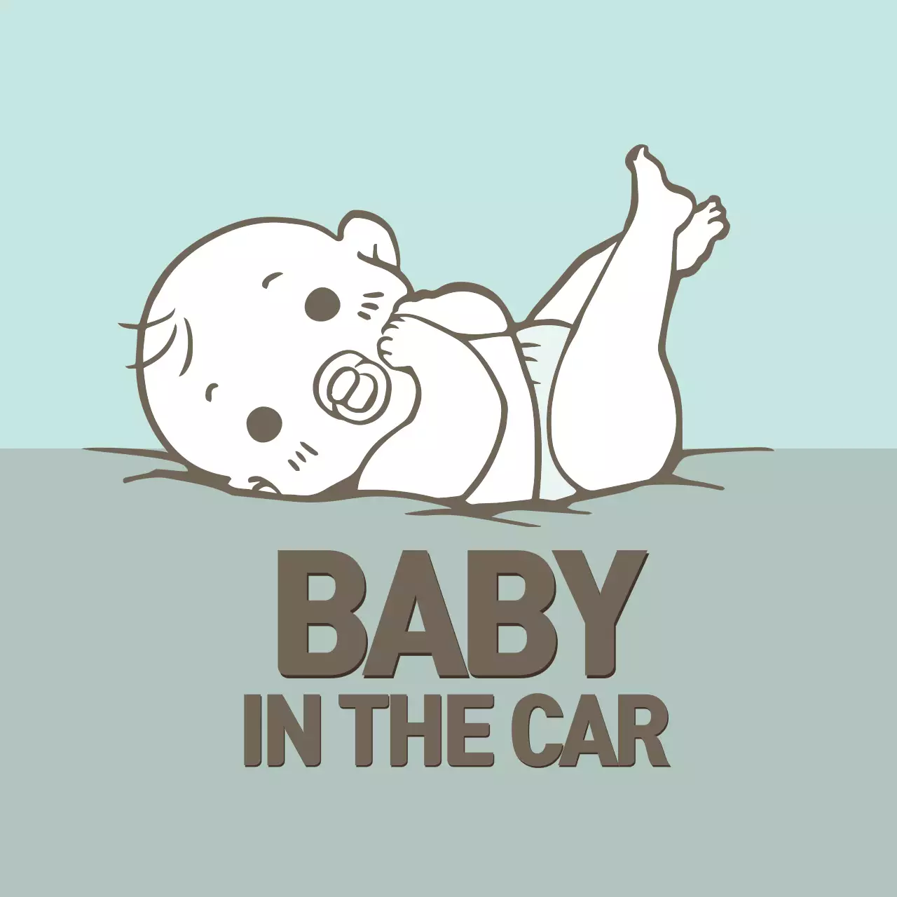 민트색 아기 일러스트 아이가 타고있어요 