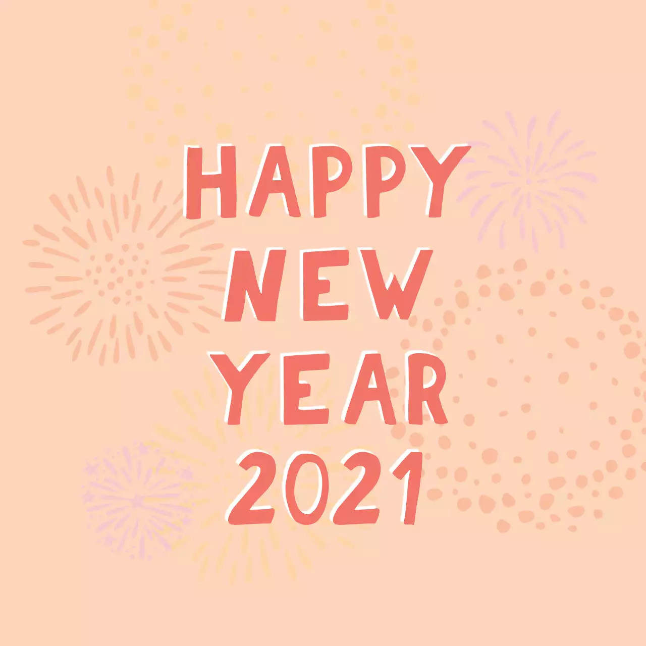 주황 빨강 일러스트 새해 인사 라벨