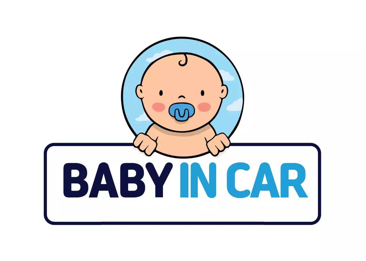 화이트 블루 깔끔한 일러스트 아이가 타고있어요 