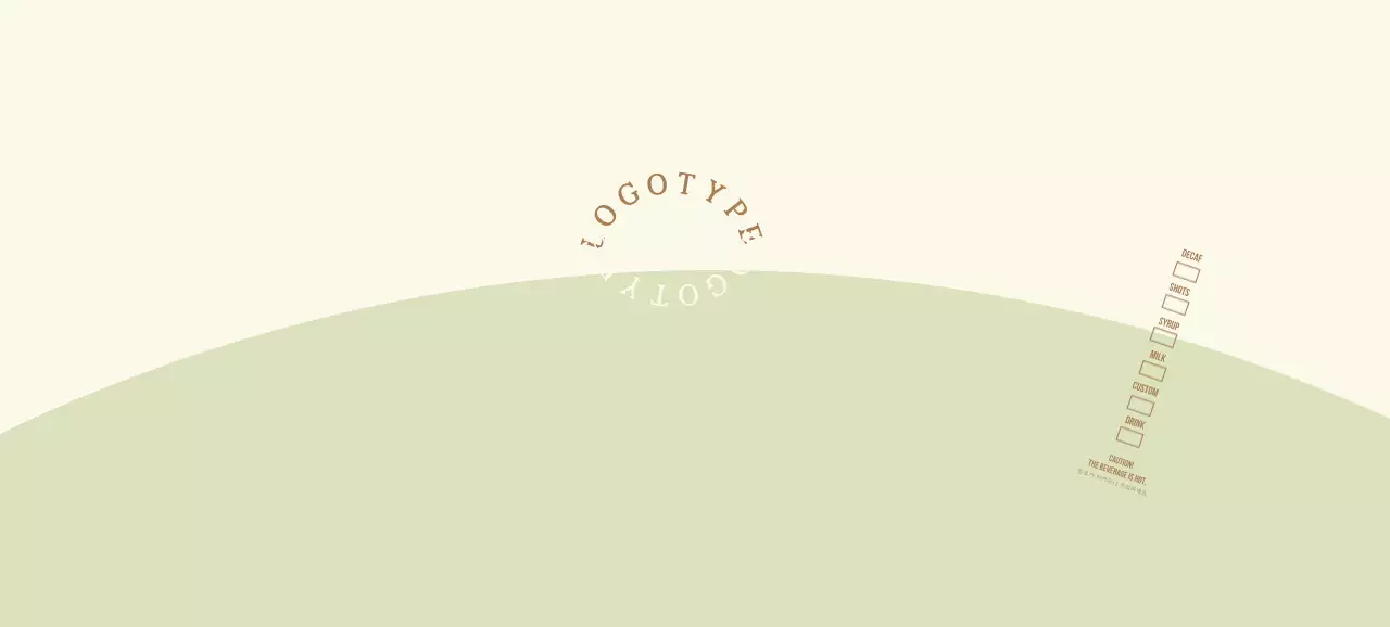 노란색 초록색 라운드 레터링