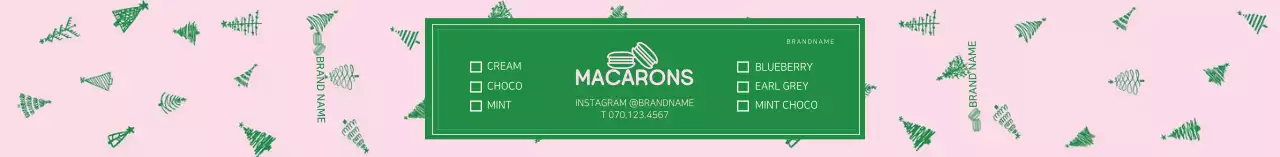 핑크 그린 트리 패턴 카페 체크리스트 