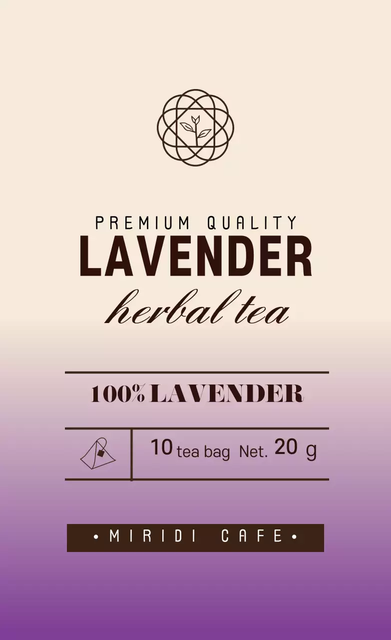 보라 일러스트 카페 라벤더 티 라벨