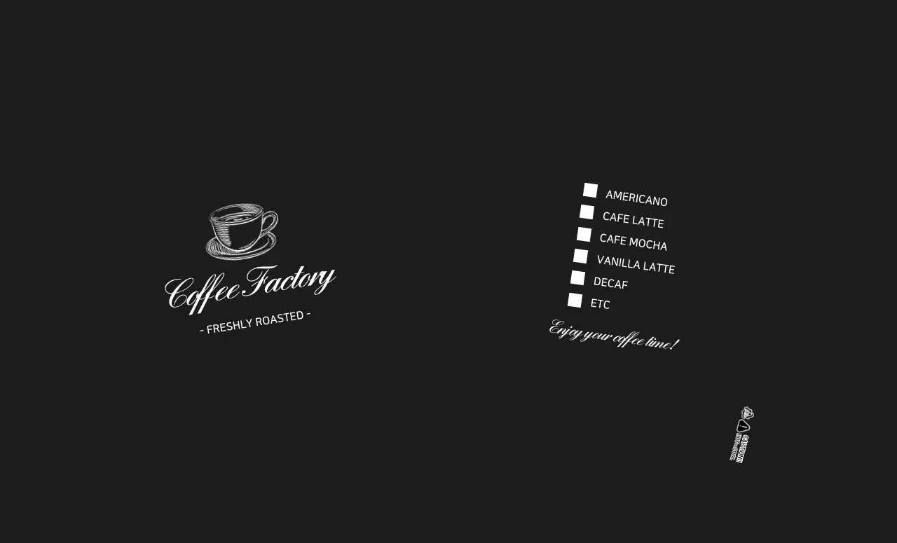 검은색 심플 일러스트 카페