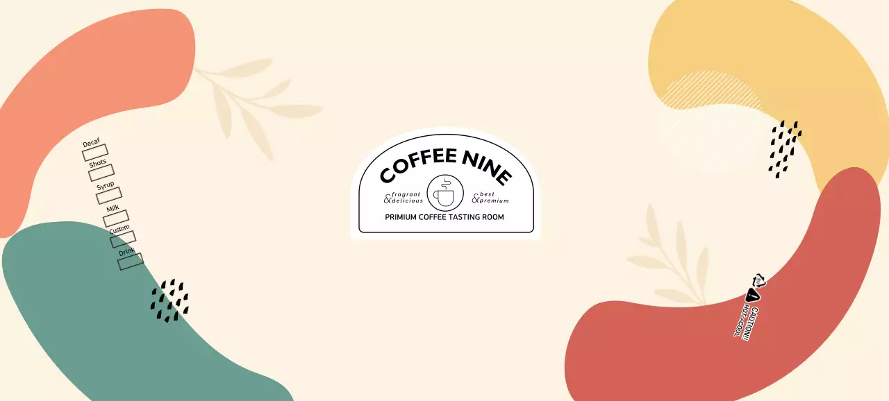 베이지 컬러풀한 도형패턴 카페