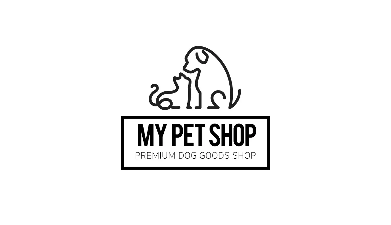 검은식 일러스트 로고 심플한 동물 펫샵