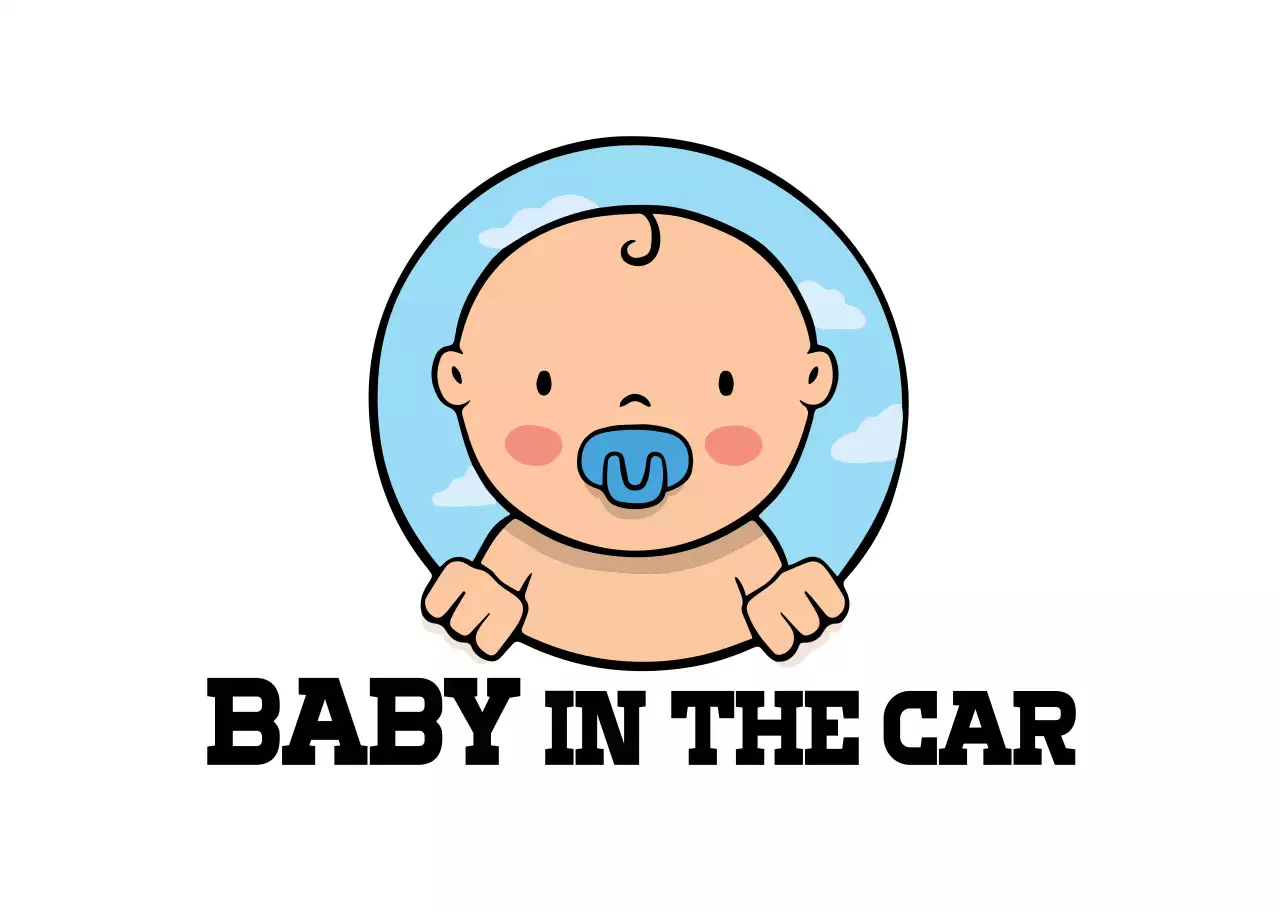 화이트 깔끔한 아기 일러스트 아이가 타고있어요 