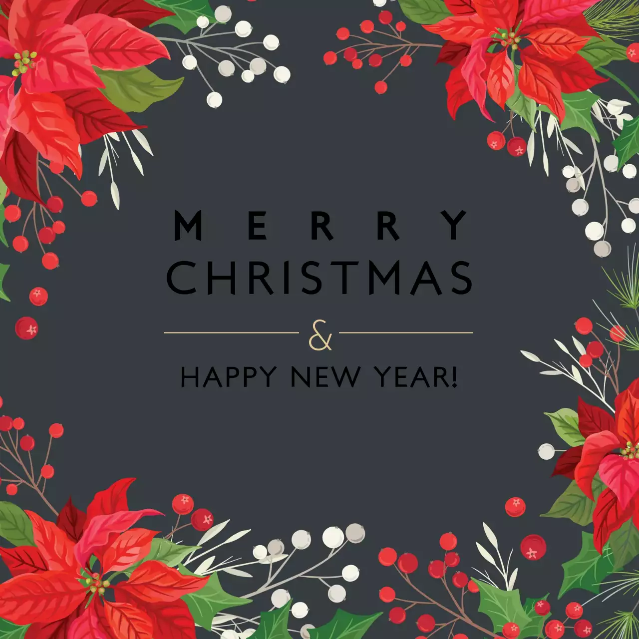 회색 일러스트 크리스마스 새해 라벨