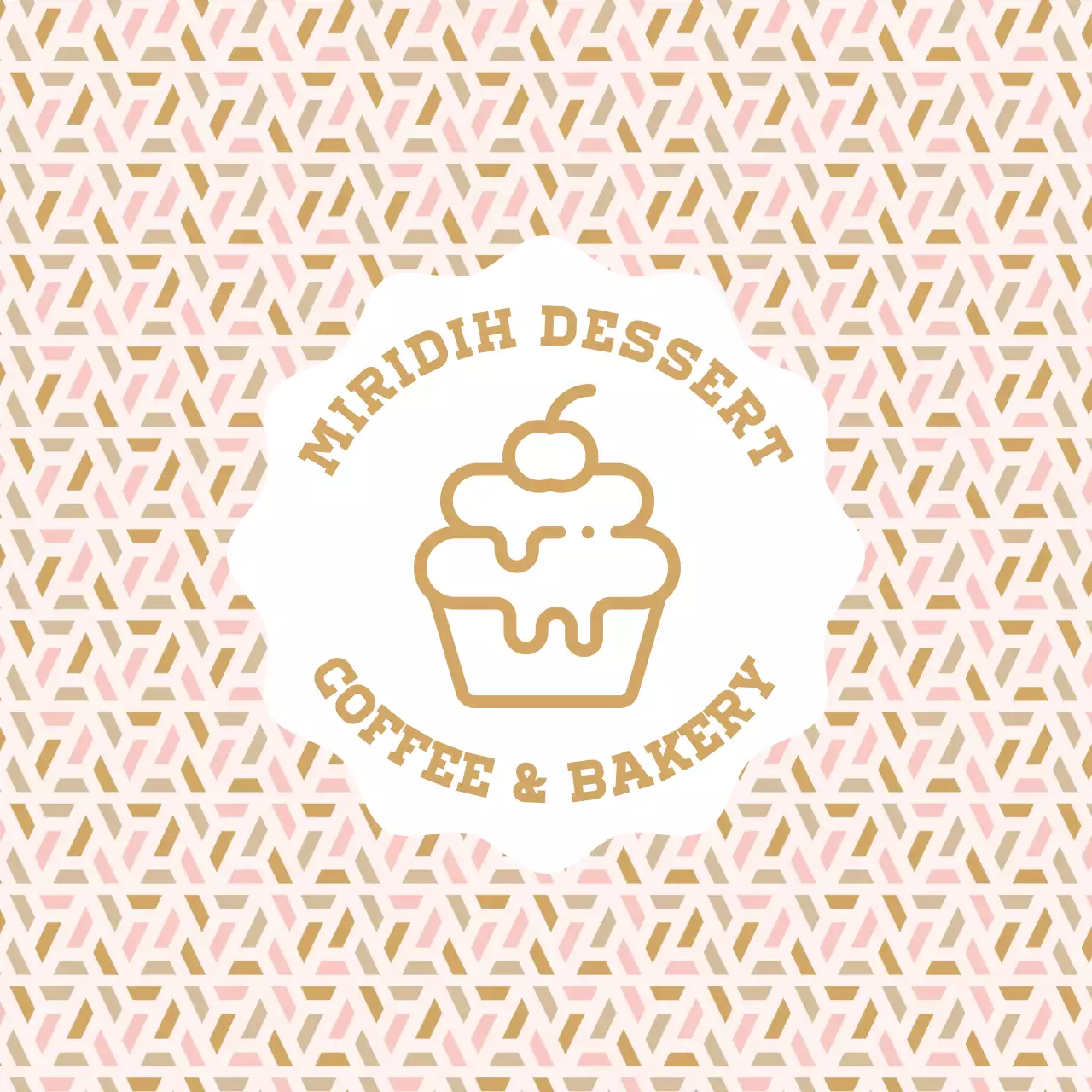 핑크 베이지 일러스트 디저트 카페 홍보