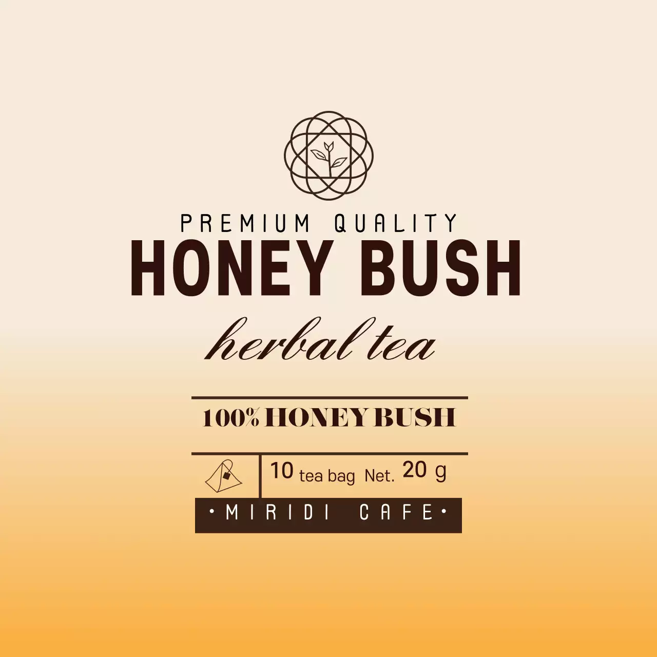 노랑 일러스트 카페 허니 티백 라벨