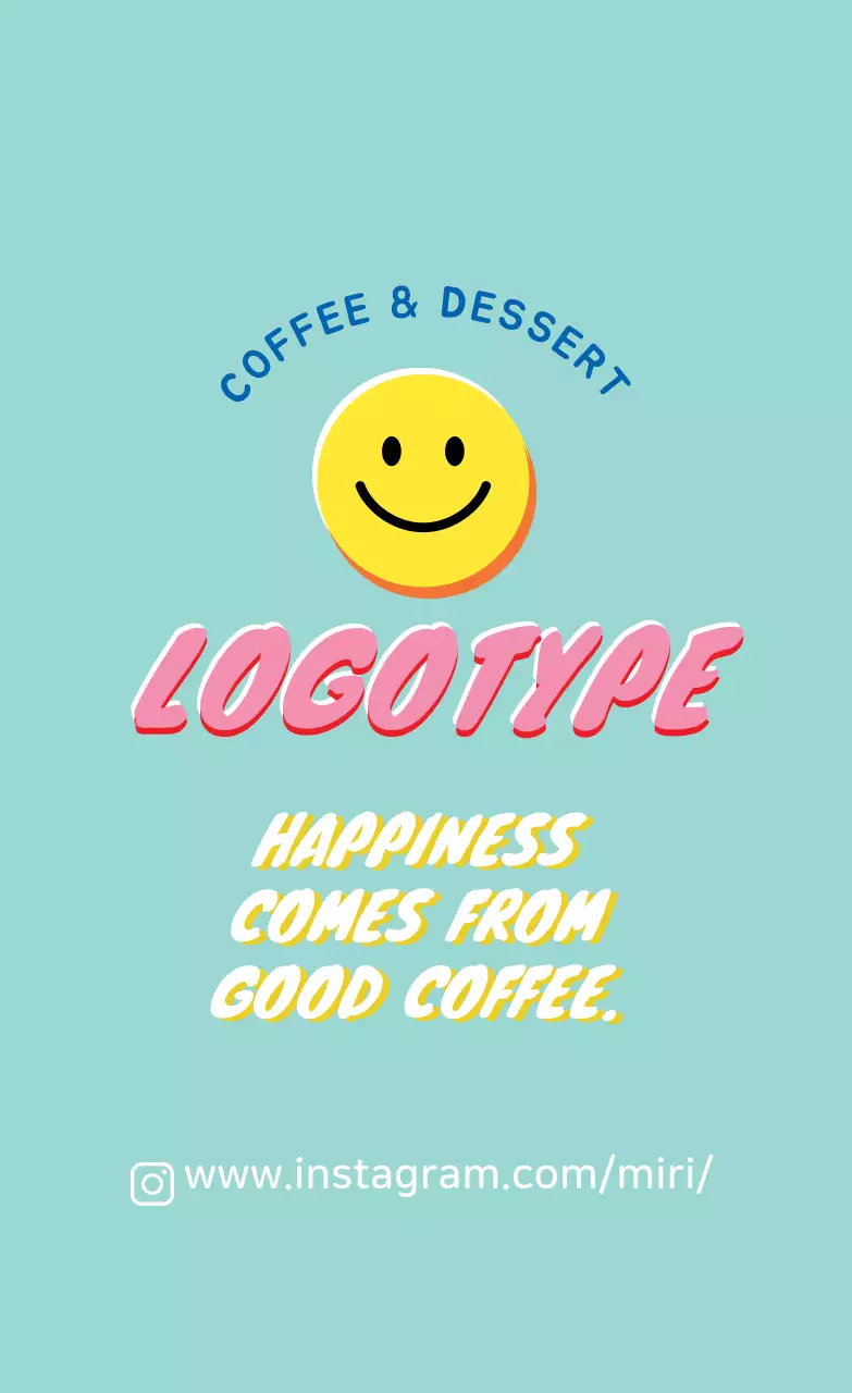 파란색 분홍색 일러스트 귀여운 카페 홍보