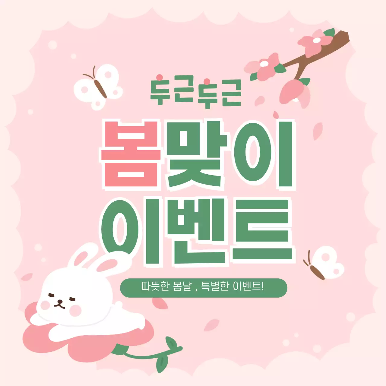 핑크 봄 토끼 이벤트