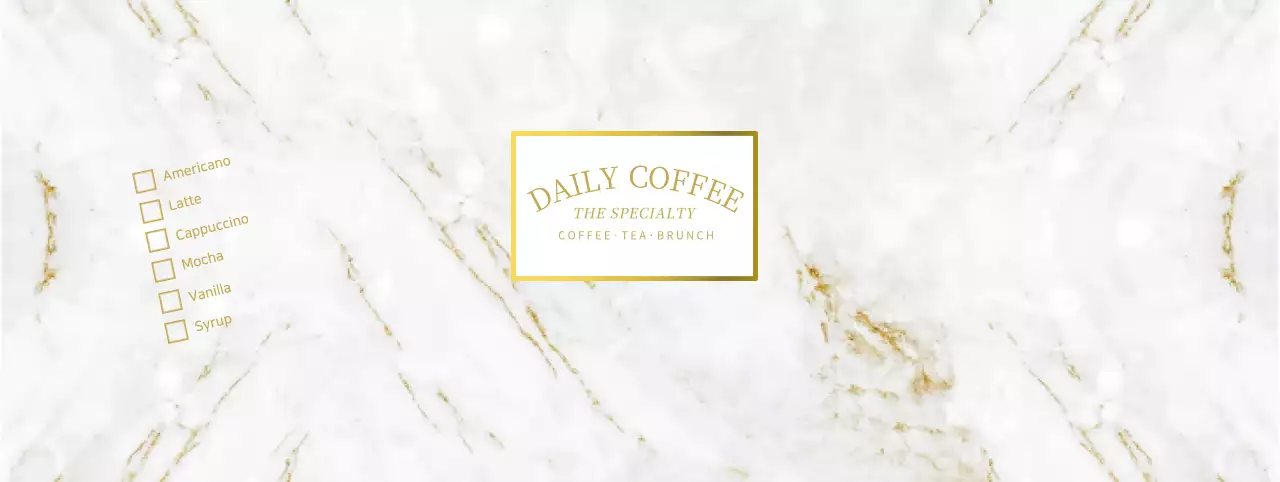 대리석 패턴 카페 드링크 메뉴 표시 종이컵