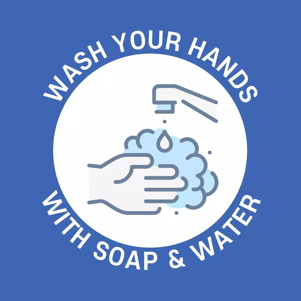 파란색 일러스트 깔끔한 코로나 예방 안내