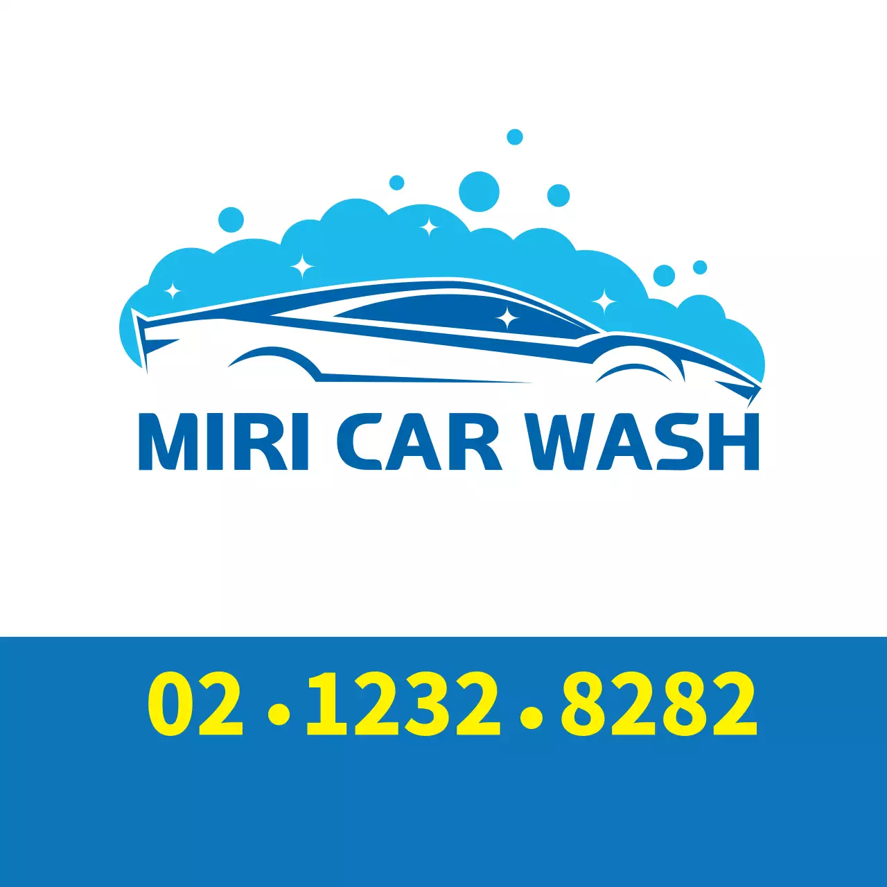 파란색 일러스트 깔끔한 카센터 세차장 홍보