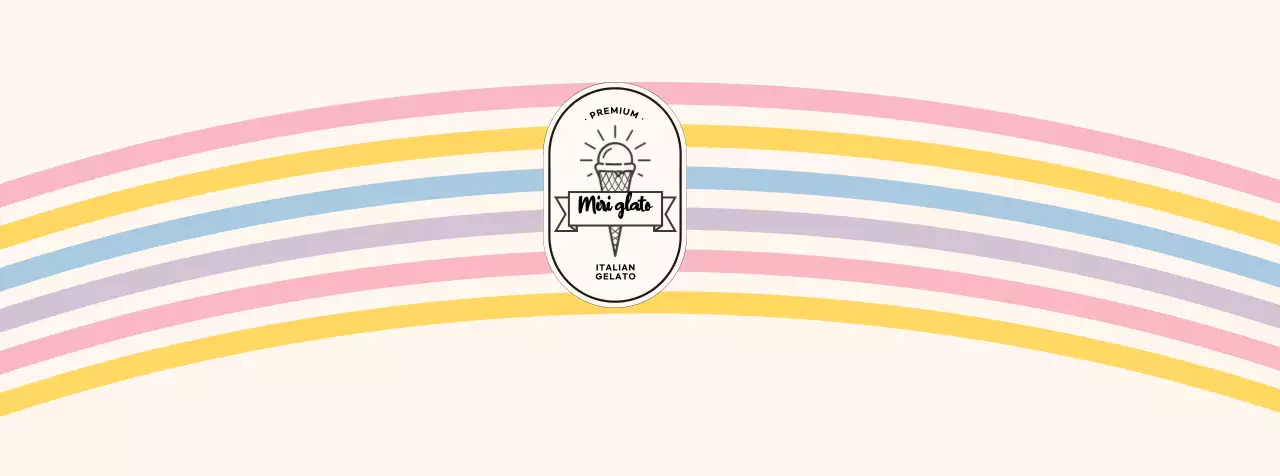 레인보우 심플 젤라또 종이용기 디자인