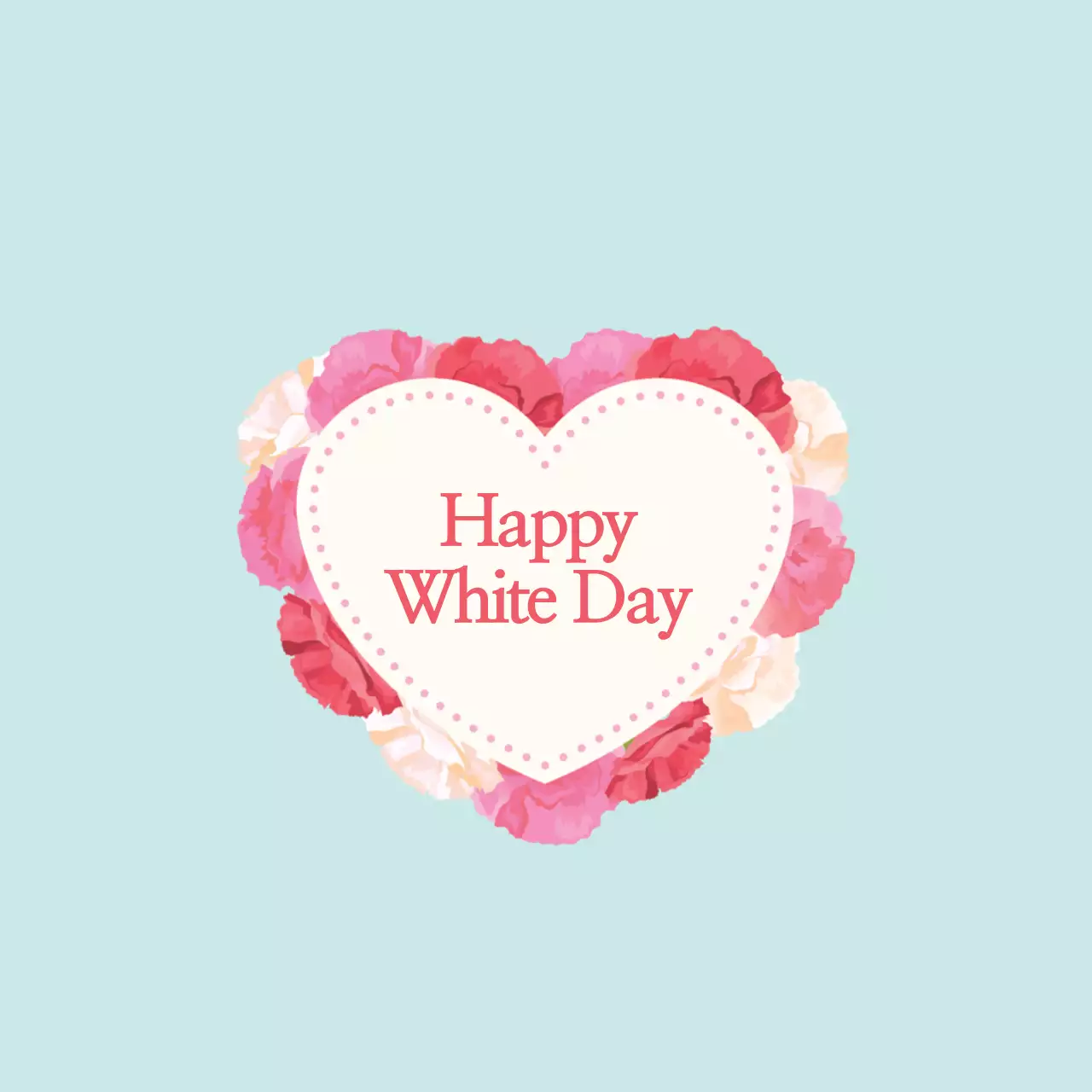 파란색 일러스트 감성적인 하트 발렌타인데이 라벨