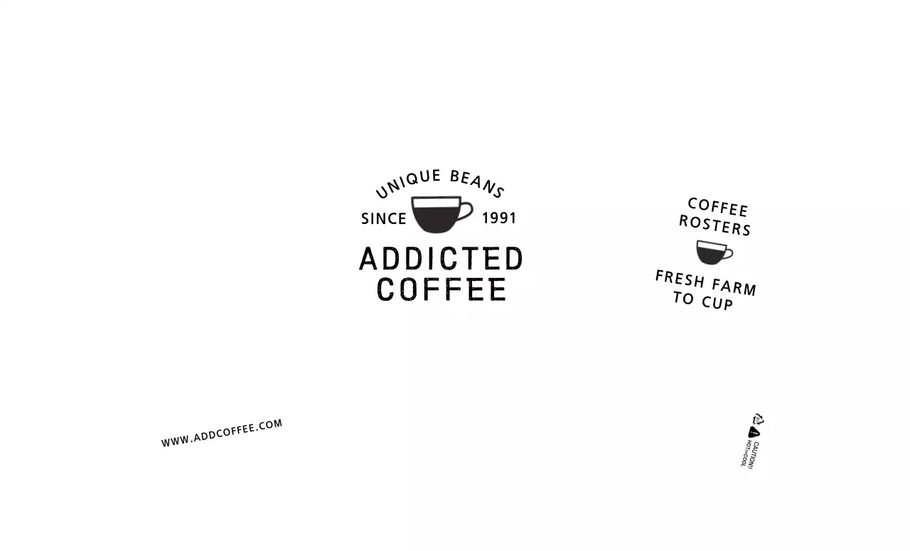 화이트 깔끔한 라인 일러스트 카페