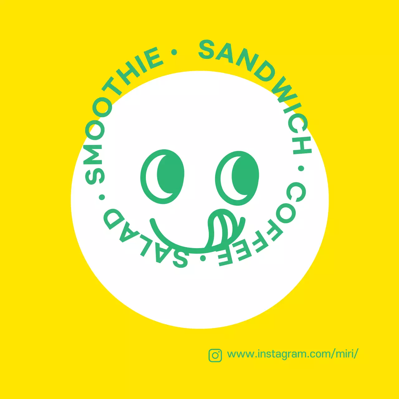 노란색 초록색 일러스트 귀여운 카페 홍보