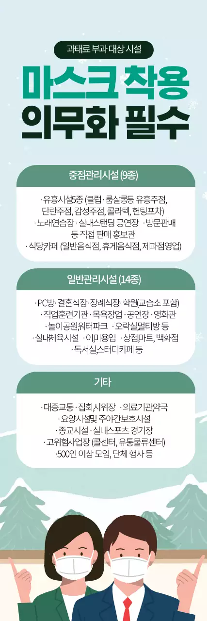 파란색 일러스트 깔끔한 코로나 예방 안내