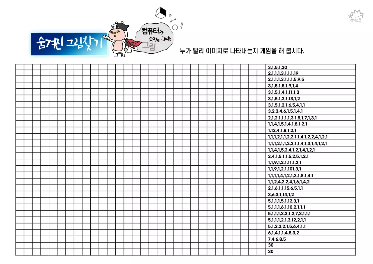 초등학교 교육용 기초코딩 활동지