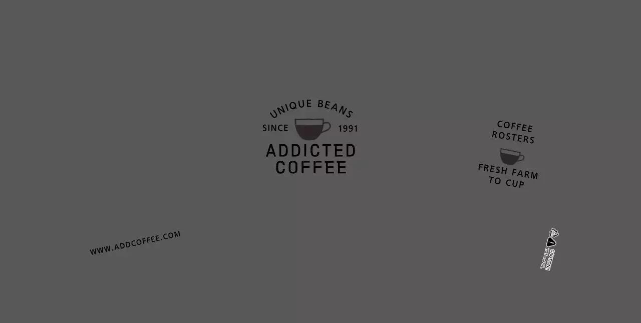 그레이 깔끔한 라인 일러스트 카페