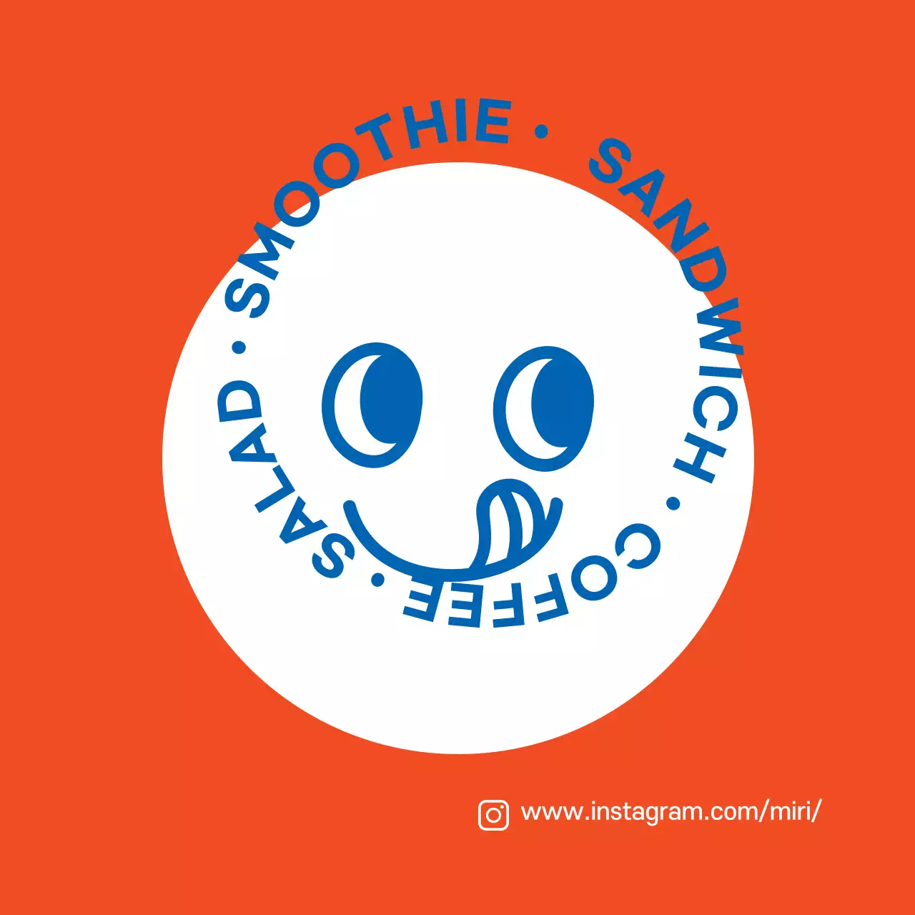 빨간색 파란색 일러스트 귀여운 카페 홍보