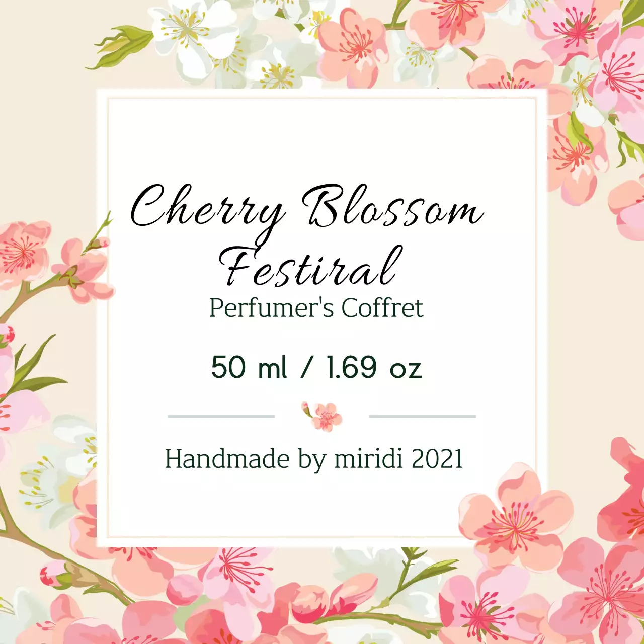 분홍색 일러스트 빈티지적인 향수 라벨