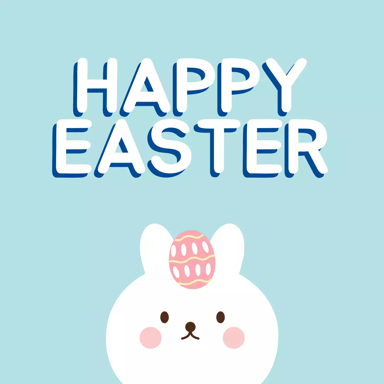 파란색 일러스트 귀여운 교회 부활절 라벨