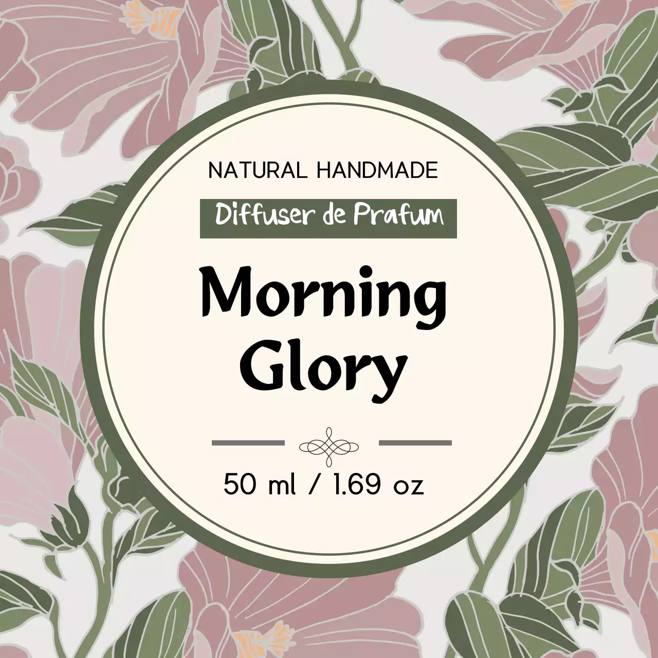 녹색 일러스트 빈티지적인 향수 라벨