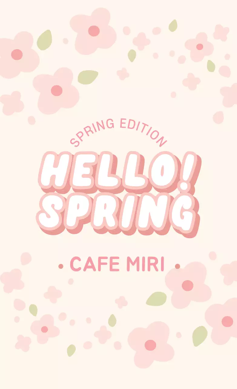 분홍색 일러스트 깔끔한 카페 봄 라벨