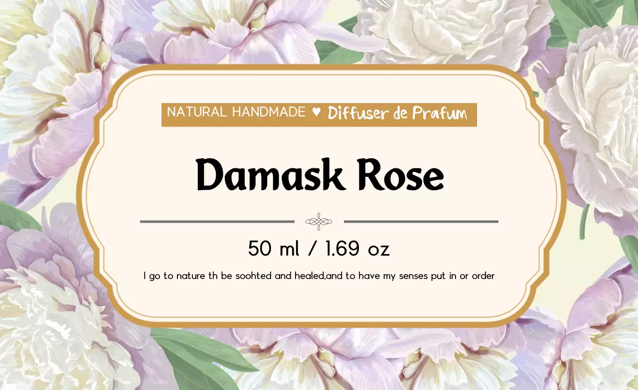 노란색 일러스트 빈티지적인 향수 라벨