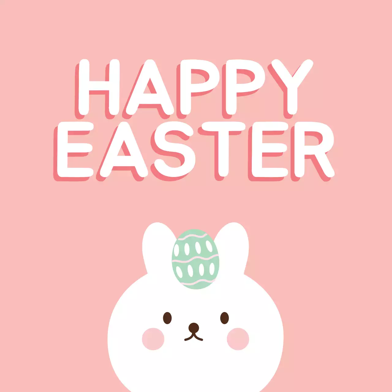 분홍색 일러스트 귀여운 교회 부활절 라벨