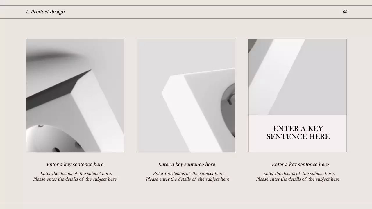 미색과 검정색의 깔끔한 라인 컨셉 포트폴리오