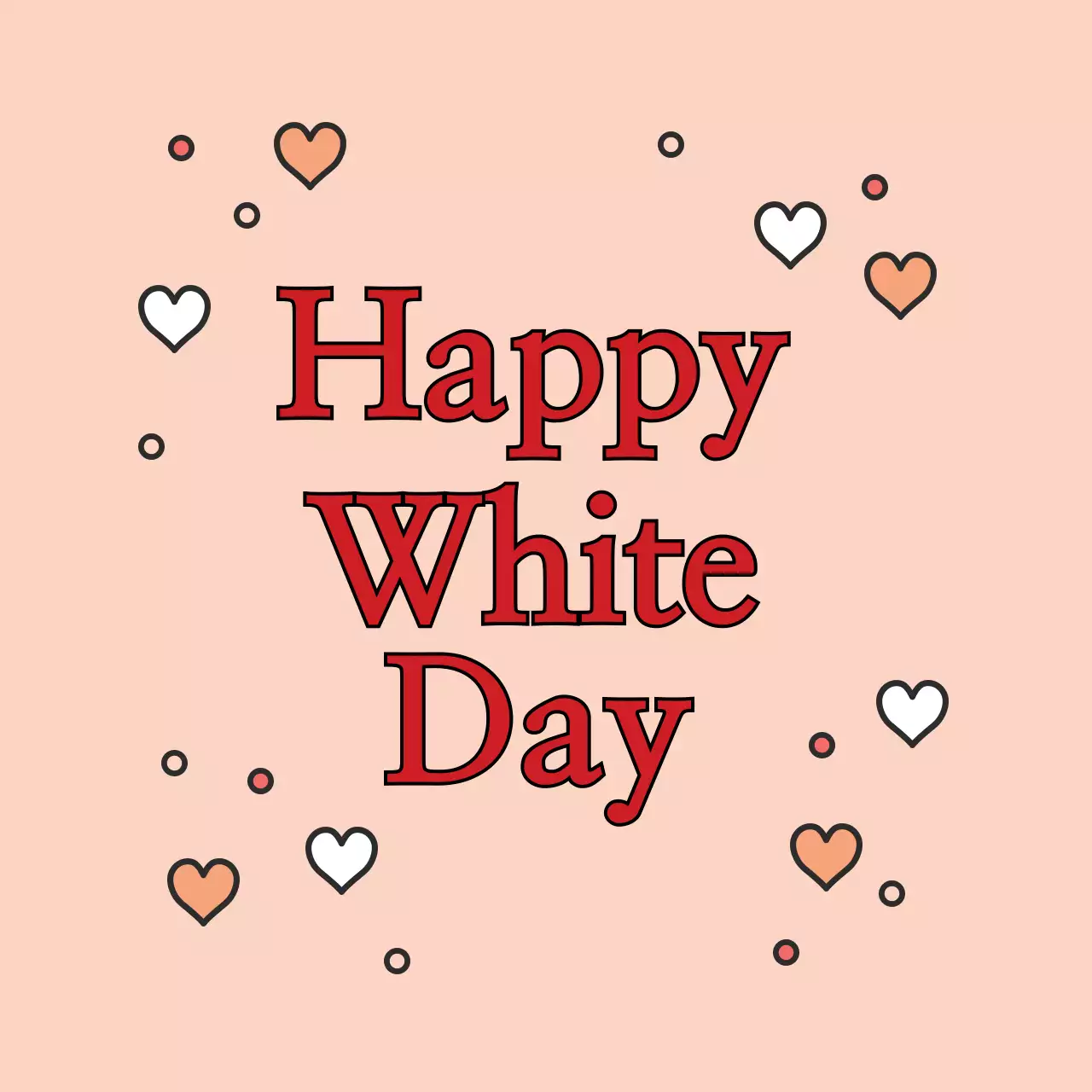 분홍색 일러스트 키치한 이벤트 화이트데이 라벨