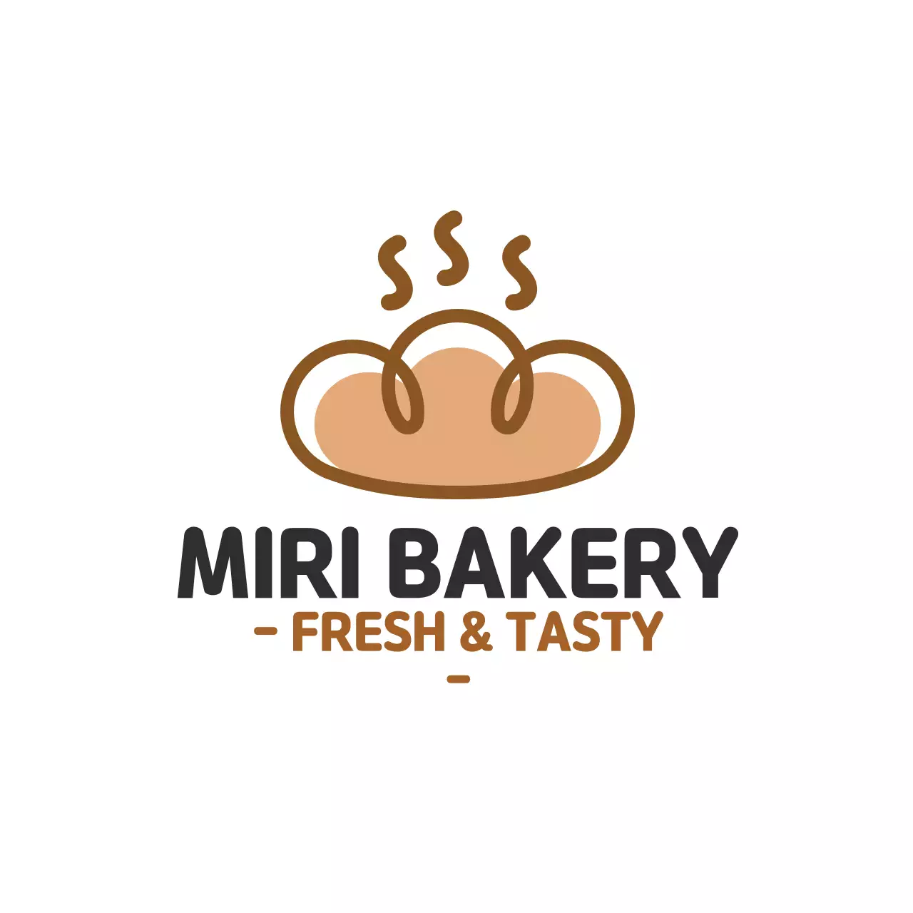 갈색 일러스트 깔끔한 음식점 베이커리 라벨