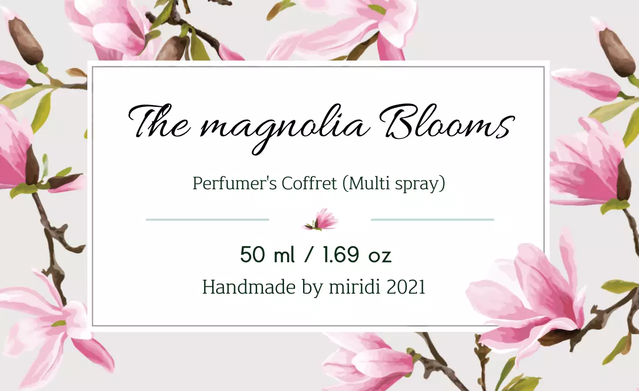 회색 일러스트 빈티지적인 향수 라벨