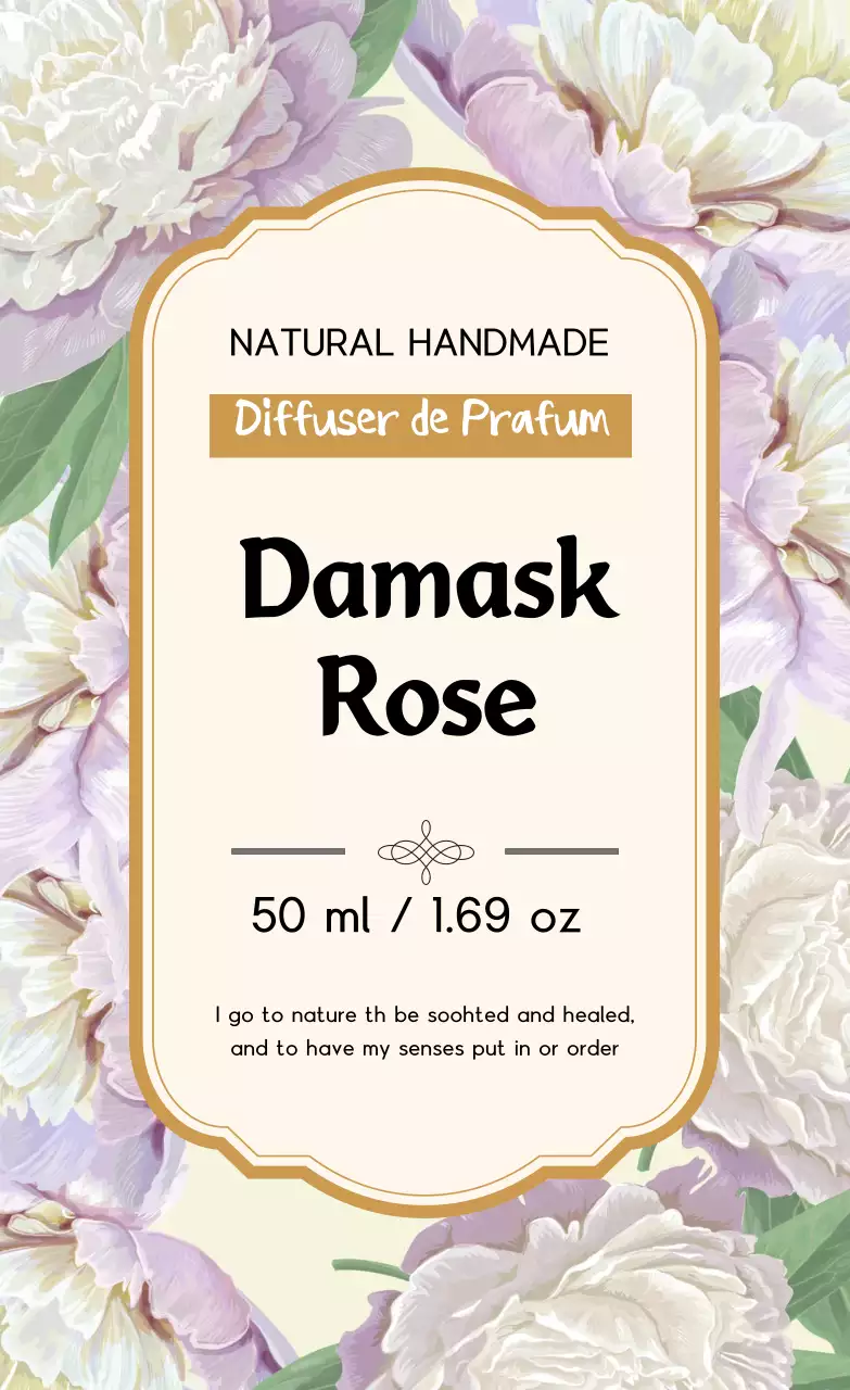 노란색 일러스트 빈티지적인 향수 라벨