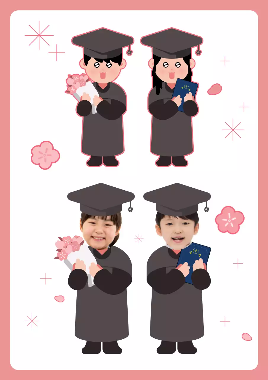 봄 컨셉의 졸업 축하 가랜드