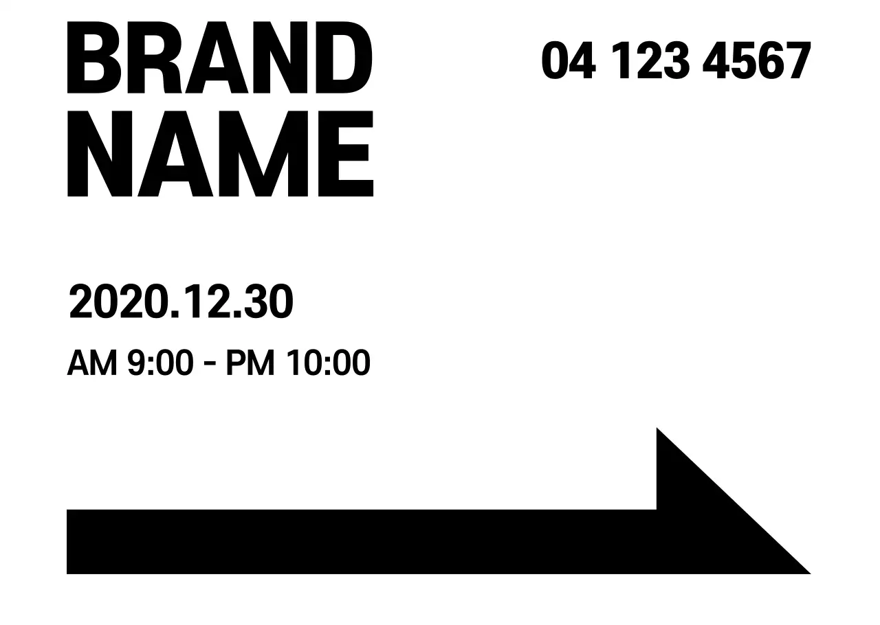 블랙의 심플한 방향 표지판