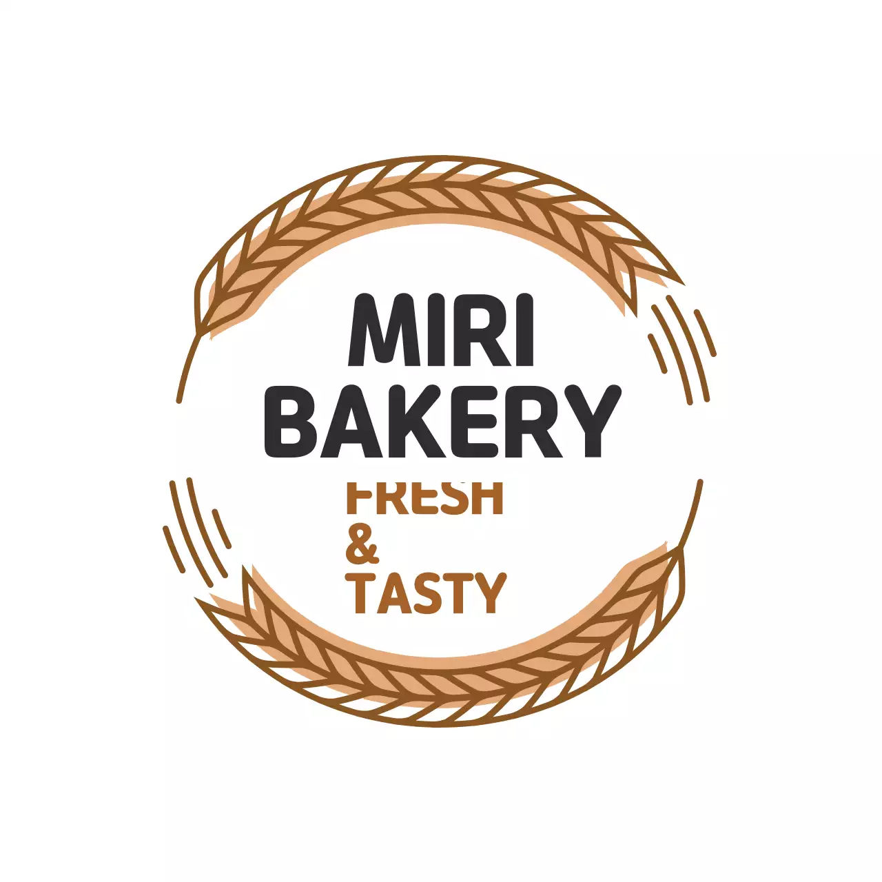 갈색 일러스트 깔끔한 음식점 베이커리 라벨