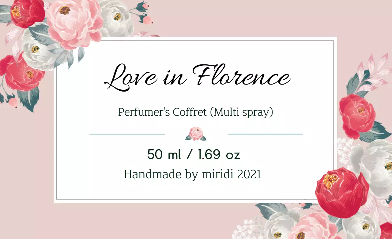 분홍색 일러스트 빈티지적인 향수 라벨