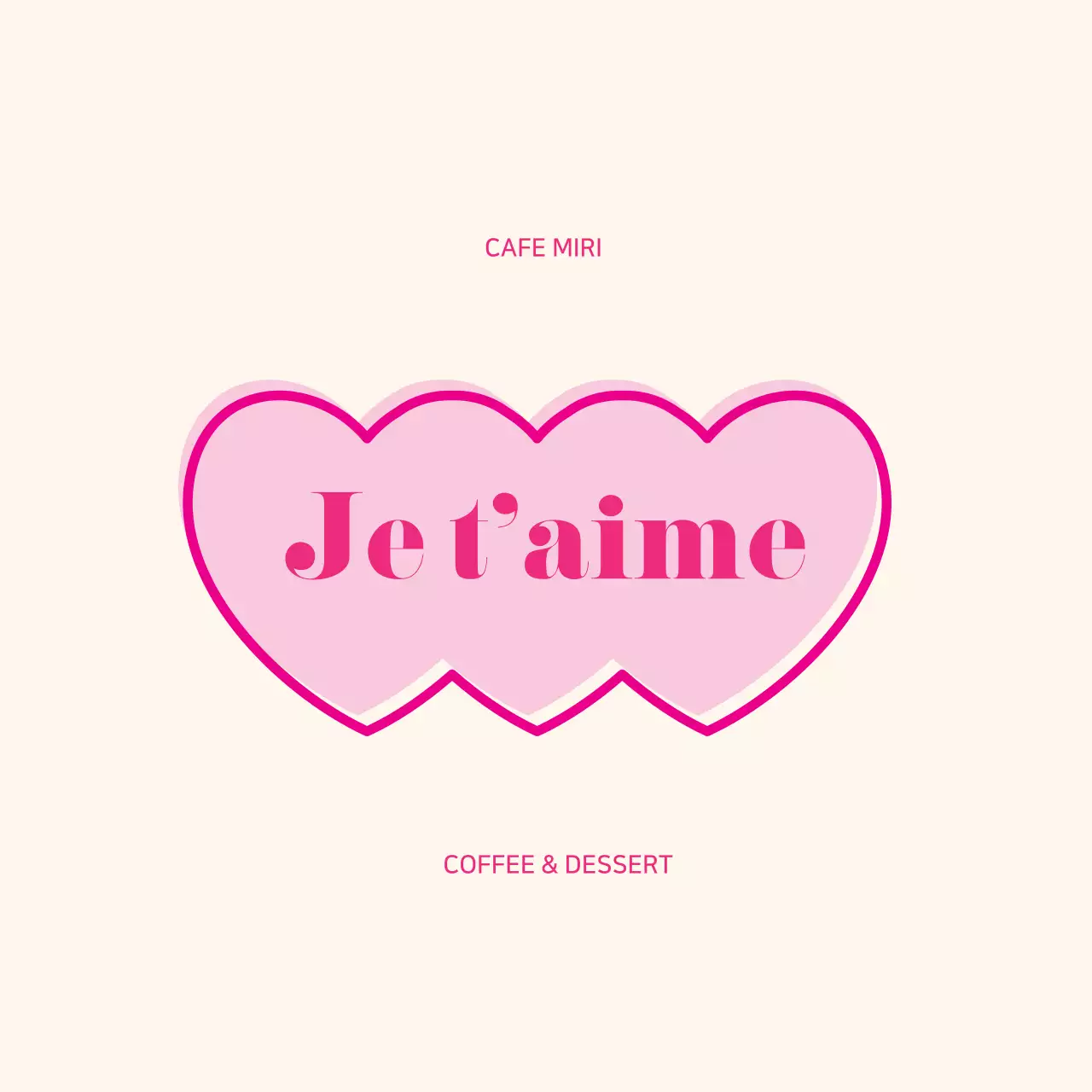 분홍색 일러스트 귀여운 카페 라벨