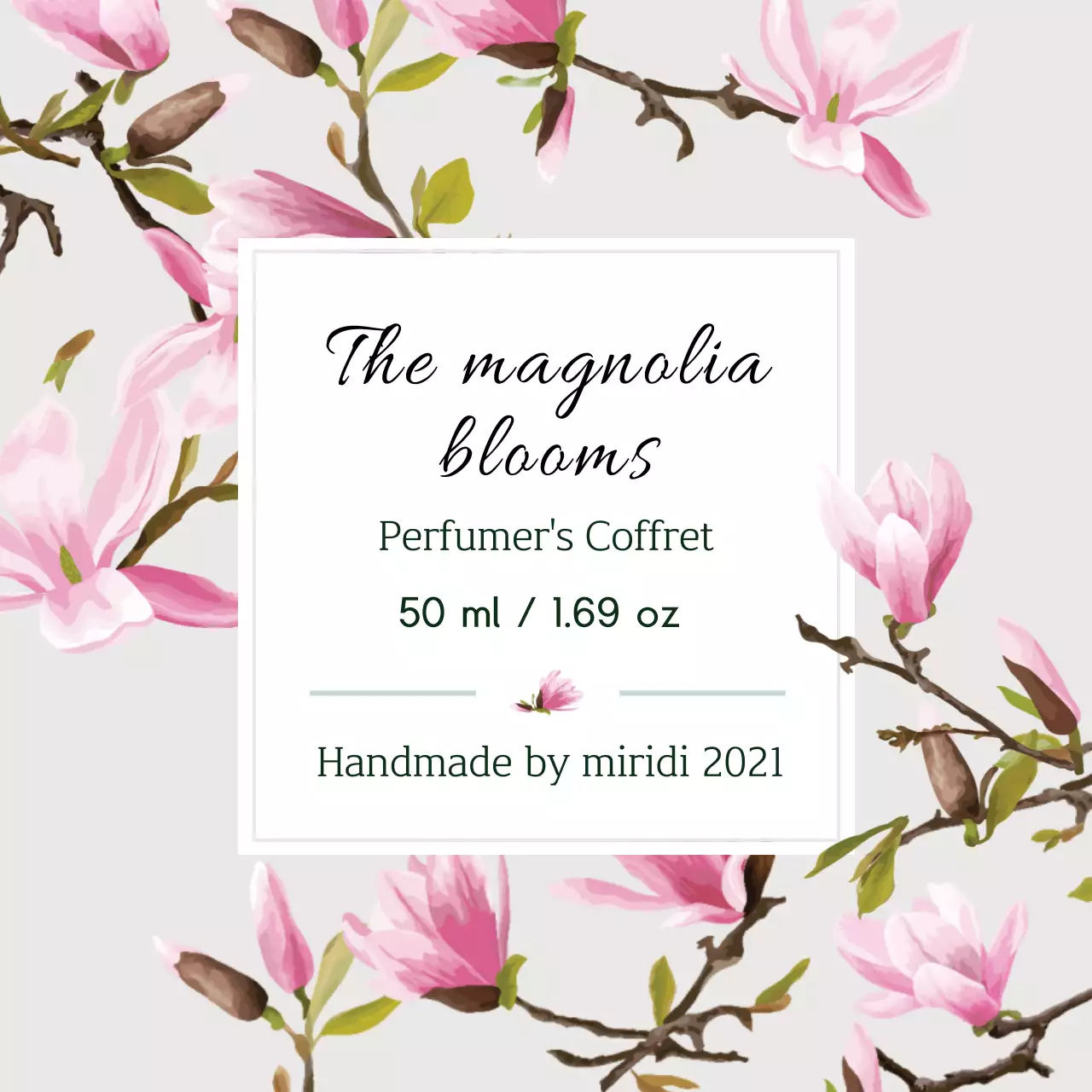 회색 일러스트 빈티지적인 향수 라벨