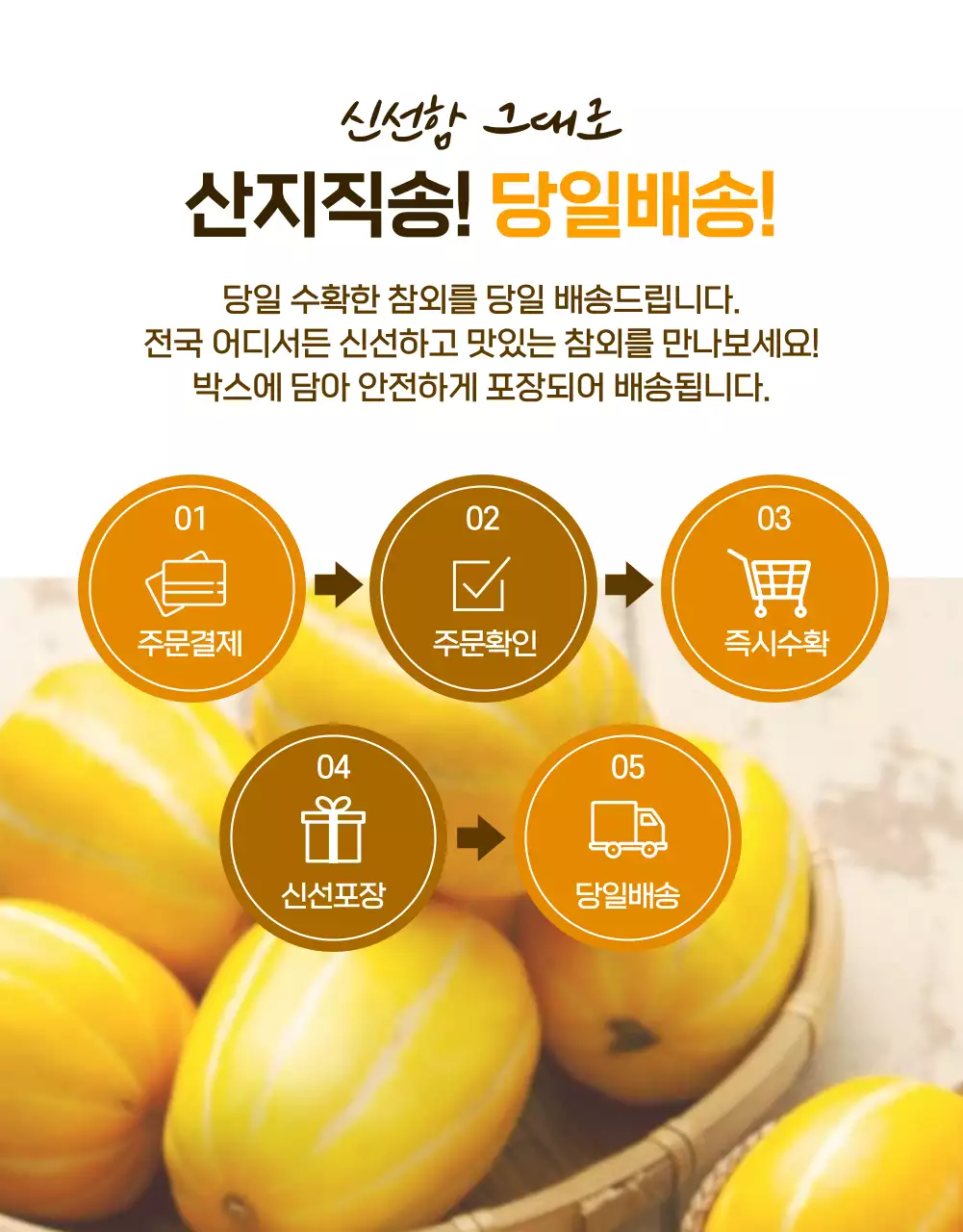 노란색의 참외 상세페이지