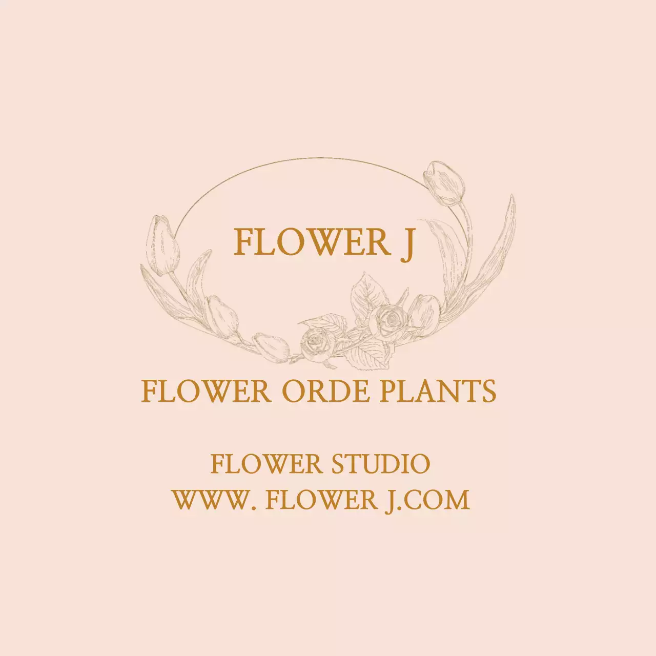 베이지 일러스트 빈티지한 꽃집 라벨