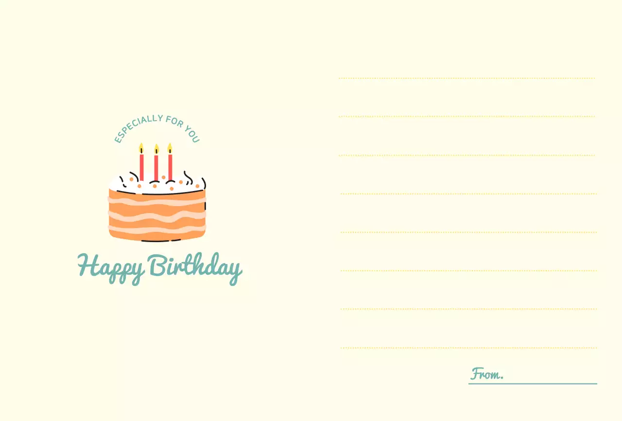 노란색의 케이크 일러스트 생일 파티