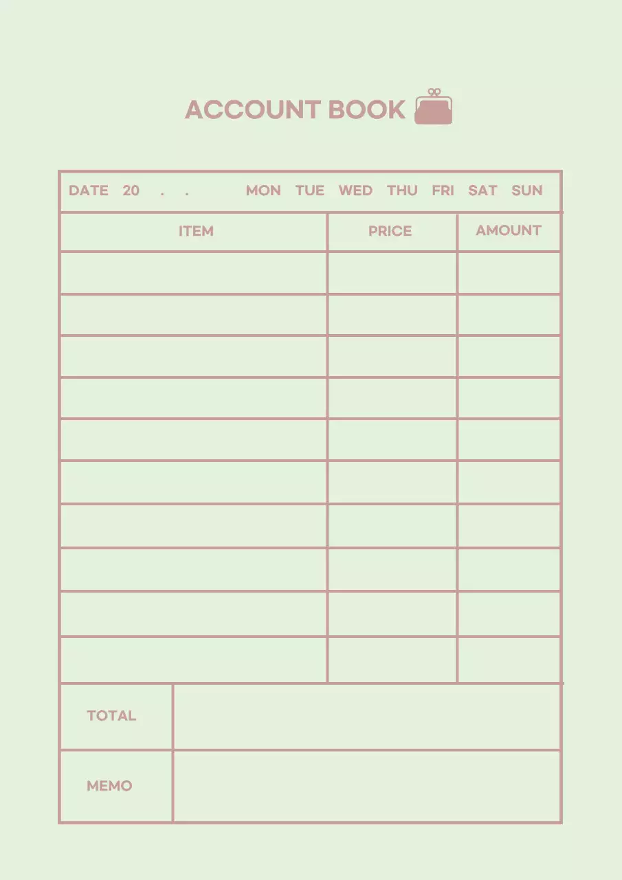 민트 아이콘 심플한 가계부