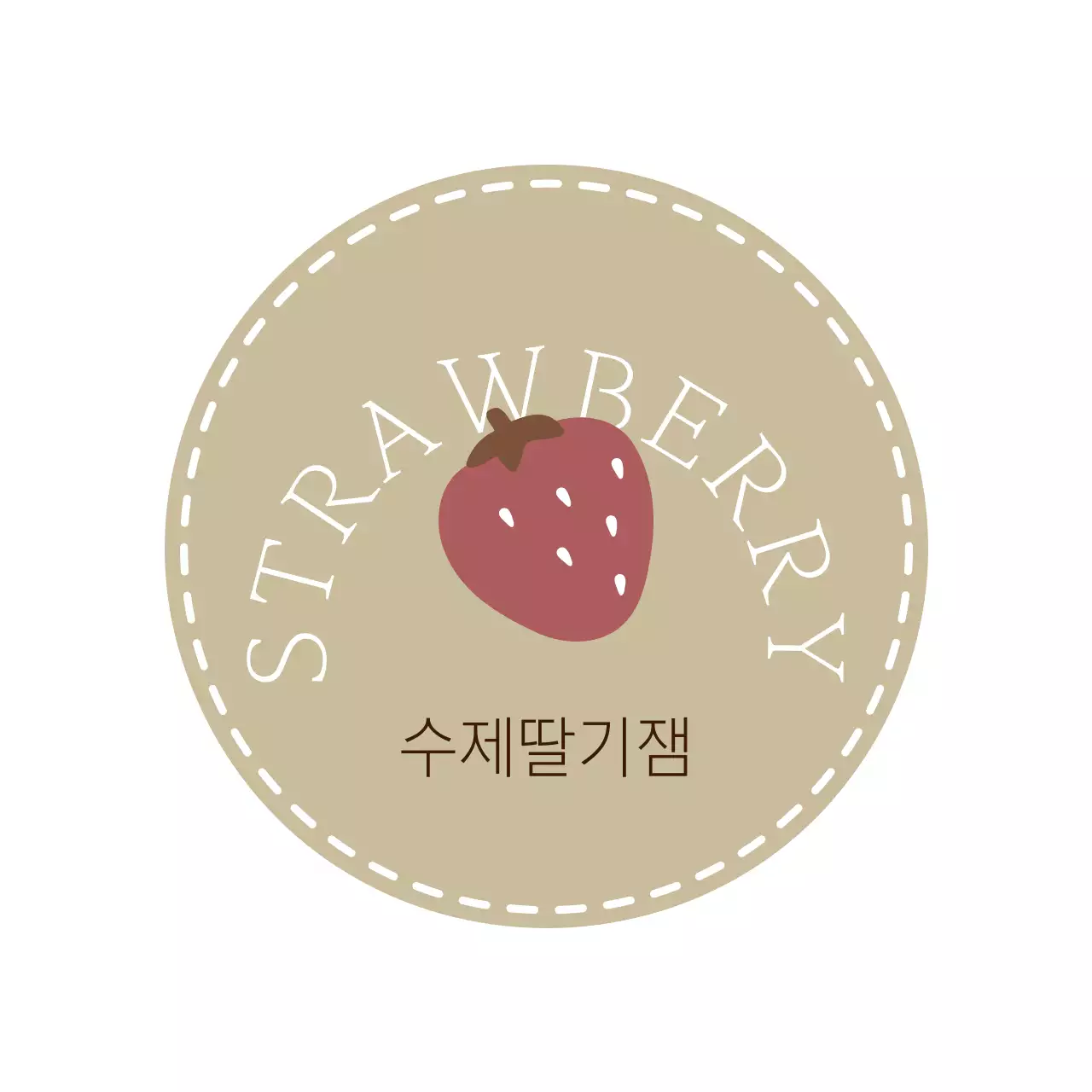 베이지 브라운의 감성적인 스타일의 카페라벨